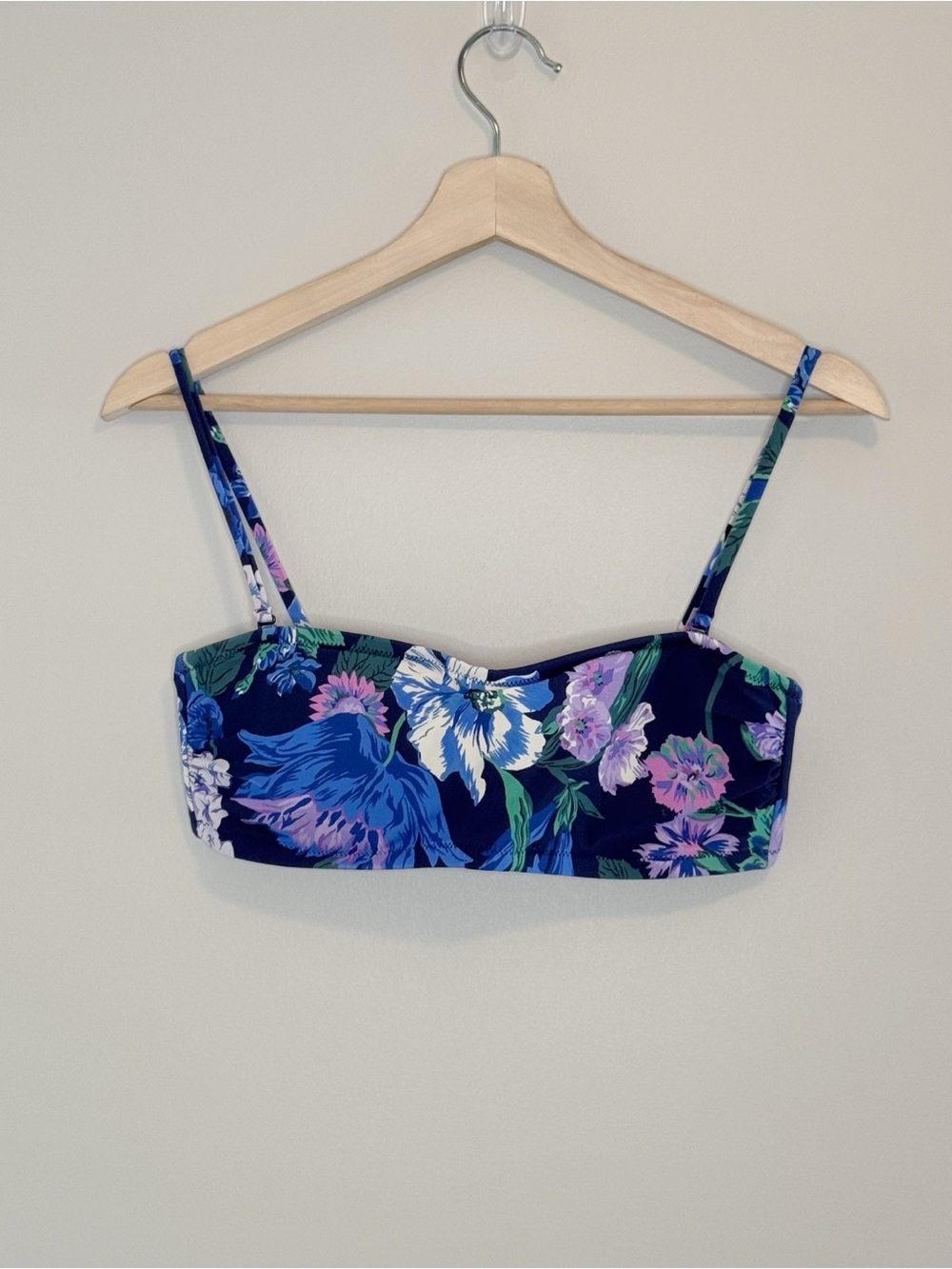 J. Crew Bandeau Bikini Top in Retro Floral Removable Straps Size M